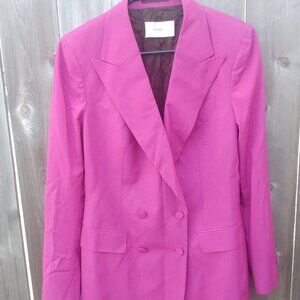 Suistudio blazer jacket womens double breasted fuschia pink mini dress